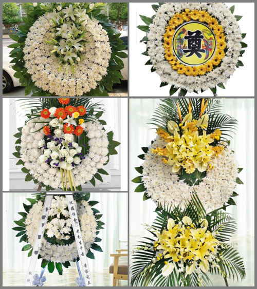 山东青岛即墨市龙山街道高埠洼村花圈速递